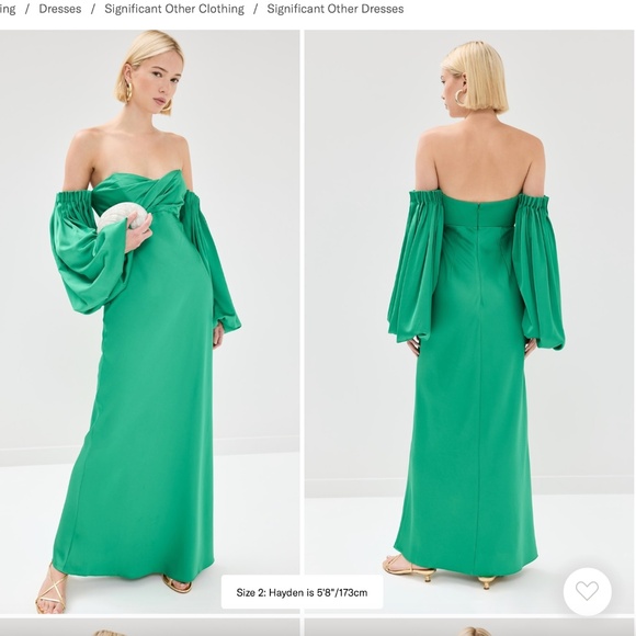 Significant Other Danika Off Shoulder Dress - Emerald - Size 4 - Picture 1 of 5